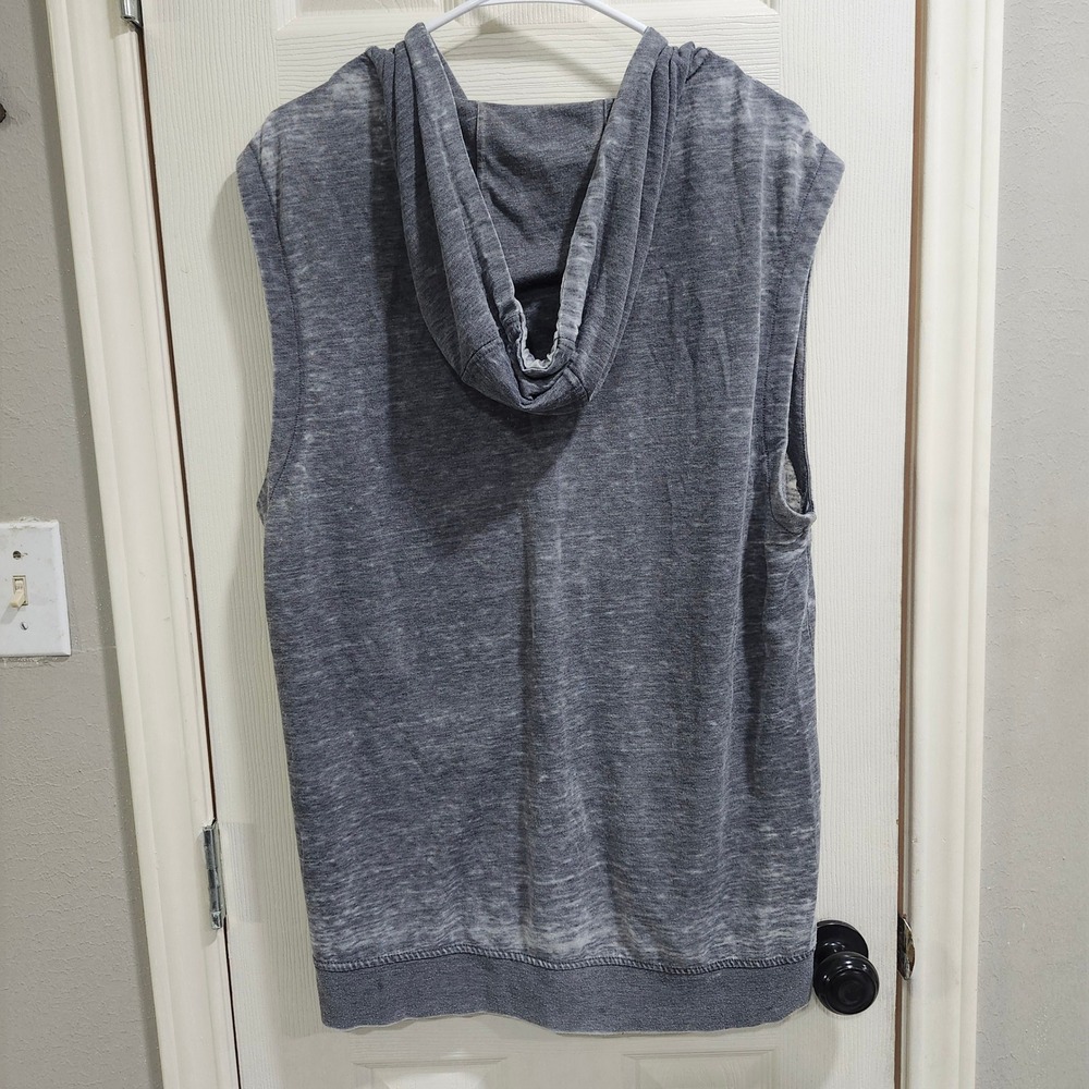 Retrofit Mens Gray Mineral Wash Sleeveless Full Zip Hoodie Vest Size Large - Picture 6 of 8